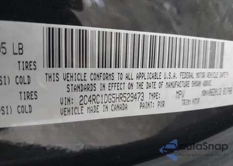 2017 Chrysler Pacifica Touring из США, поврежденный, VIN 2C4RC1DG5HR529473